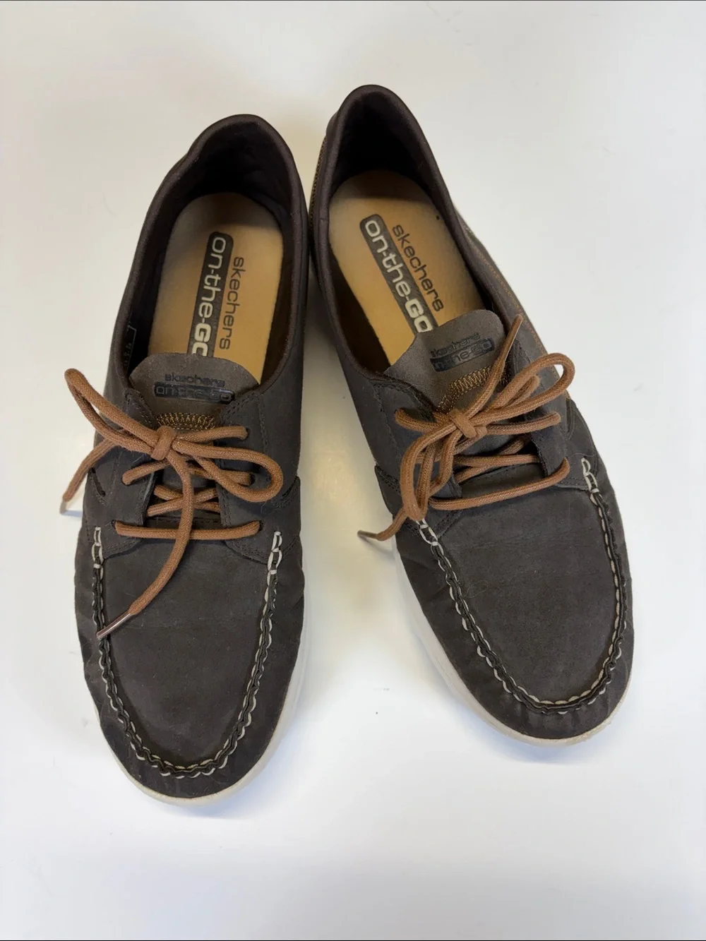 Skechers On-The-Go Brown Moccasin Boat Shoes Comfort Loafers Mens Size 11.5